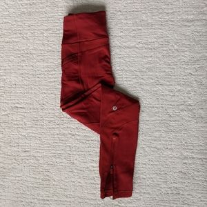 Lululemon Keep the Fleece Tight in Dark Sport Red, Size 2